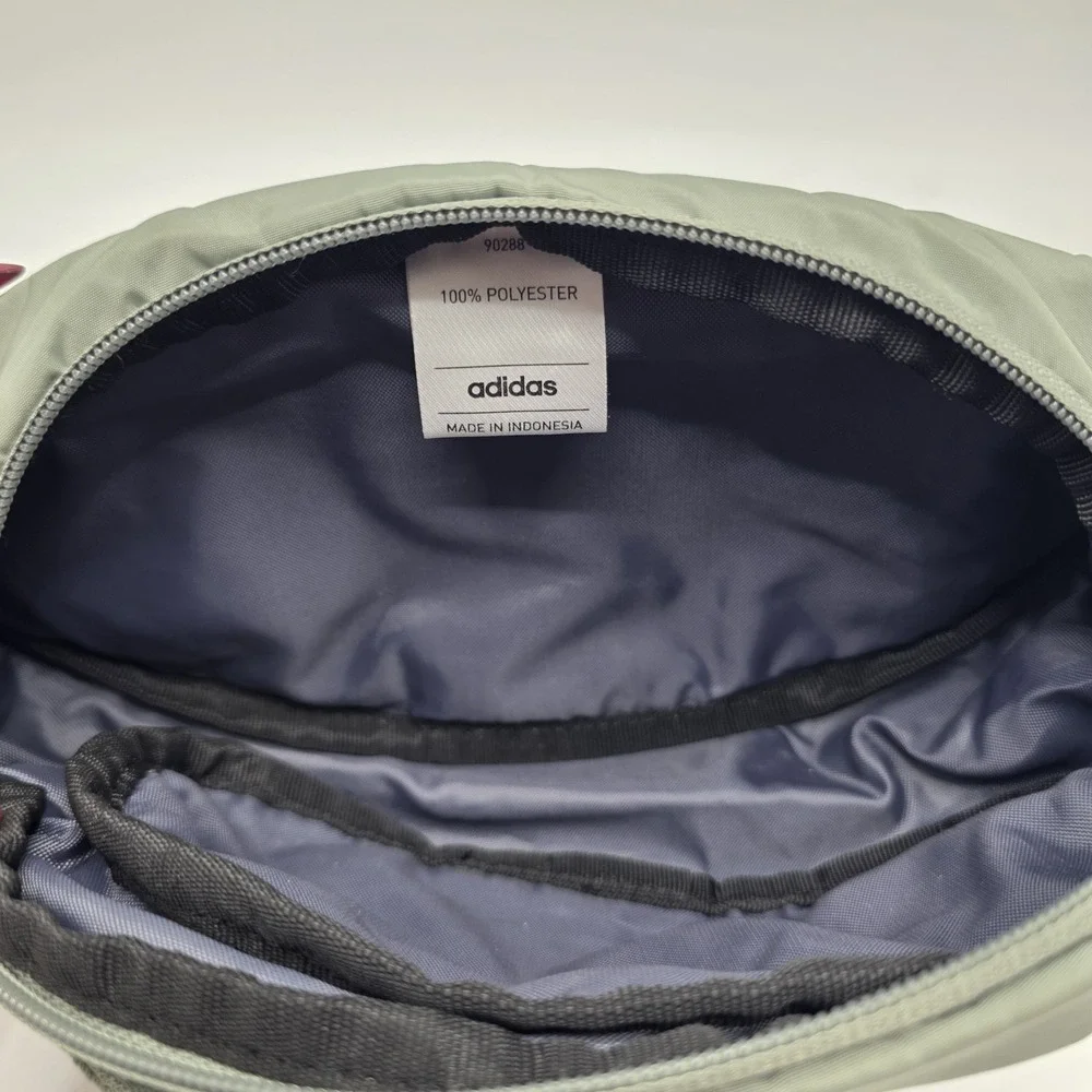 Adidas Originals Trefoil Waist Bag Sage Green Puffer Fanny Pack Adjustable Strap - Picture 8 of 9